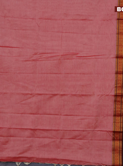 Narayanpet cotton saree red shade and deep maroon with plain body and rettapet zari woven border