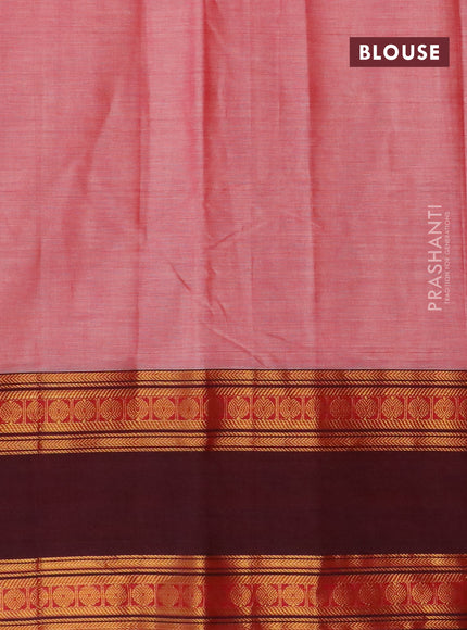 Narayanpet cotton saree red shade and deep maroon with plain body and rettapet zari woven border