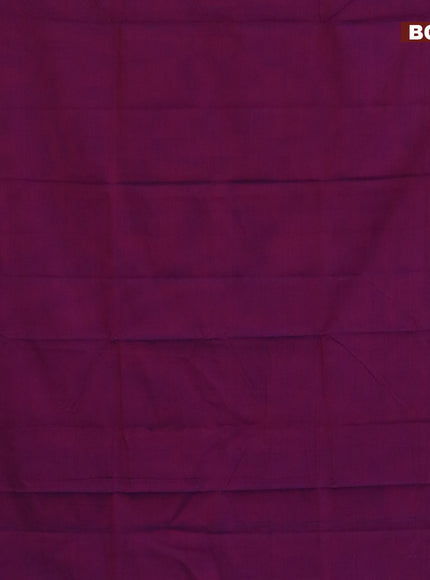 Narayanpet cotton saree purple with plain body and silver zari woven border