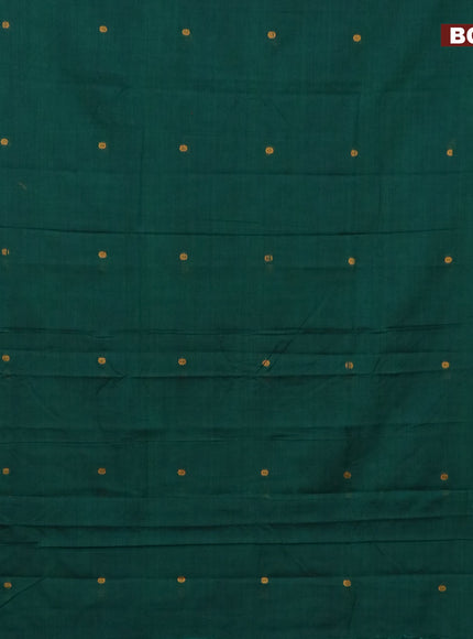 Narayanpet cotton saree green shade and mustard shade with zari woven buttas and zari woven border