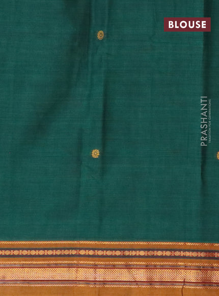 Narayanpet cotton saree green shade and mustard shade with zari woven buttas and zari woven border