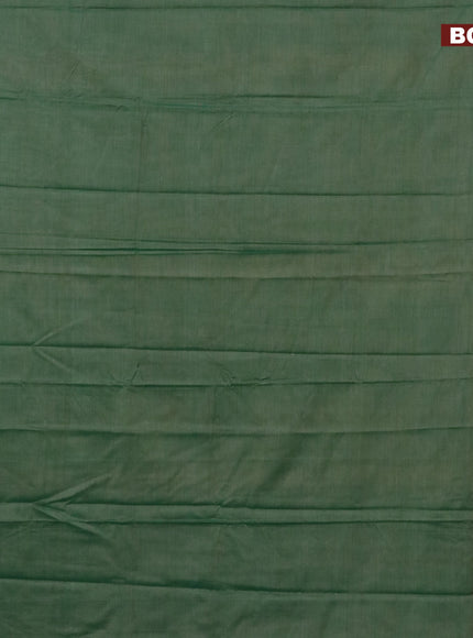 Narayanpet cotton saree green shade and maroon with plain body and zari woven border