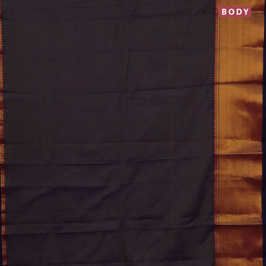 Narayanpet cotton saree dual shade of greenish violet and deep violet with plain body and long zari woven border