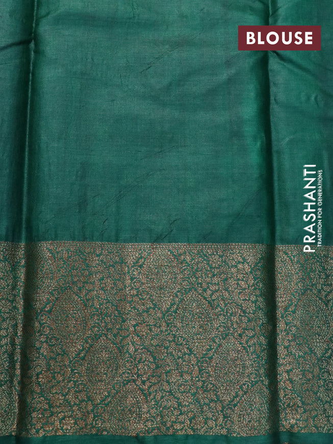 Banarasi tussar silk saree pink and green with allover thread & zari weaves and woven border