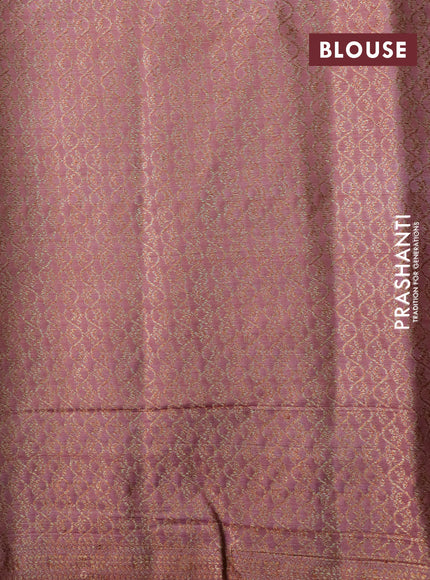 Banarasi tussar silk saree pastel pink with thread & zari woven buttas and woven border