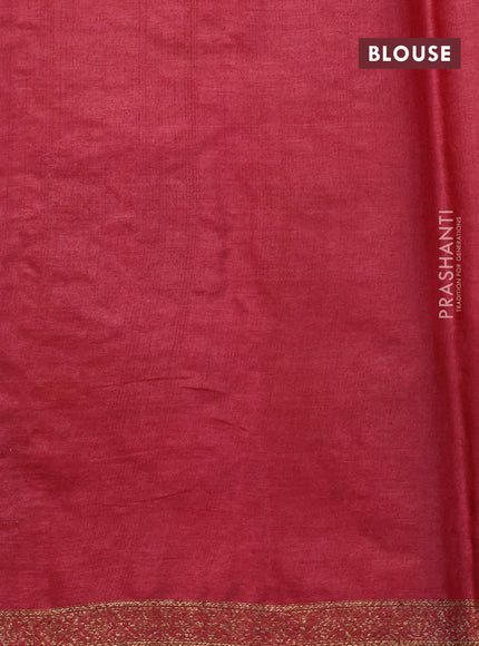 Banarasi tussar silk saree mustard yellow and maroon with thread & zari woven buttas and woven border