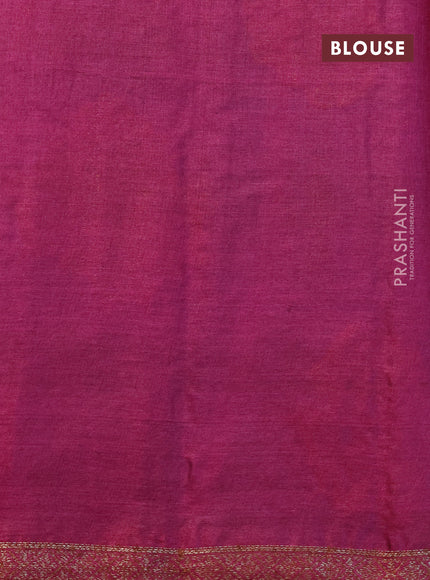 Banarasi tussar silk saree peacock blue and pink with thread & zari woven buttas and woven border