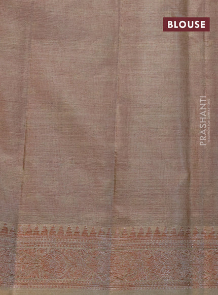 Banarasi tussar silk saree maroon and beige with thread & zari woven buttas and woven border