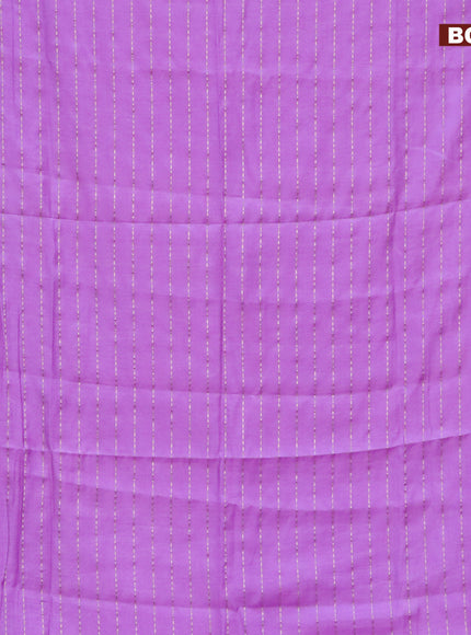 Semi chanderi saree lavender and bottle green with allover zari weaves and zari woven & gotapatti lace work border