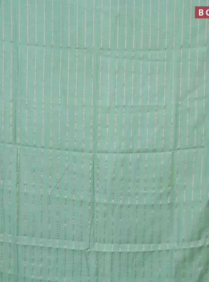 Semi chanderi saree pastel green and pastel pink with allover zari weaves and zari woven & gotapatti lace work border