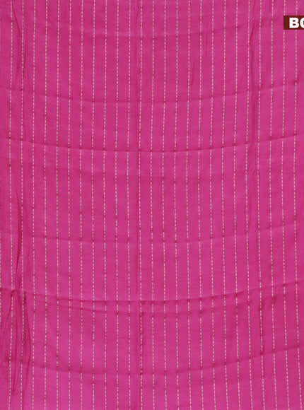 Semi chanderi saree pink and grey shade with allover zari weaves and zari woven & gotapatti lace work border