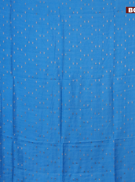 Semi chanderi saree light blue and pink with allover zari woven buttas and zari woven & gotapatti lace work border