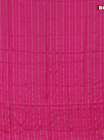 Semi chanderi saree pink and peacock green with allover zari woven stripes pattern and zari woven & gotapatti lace work border