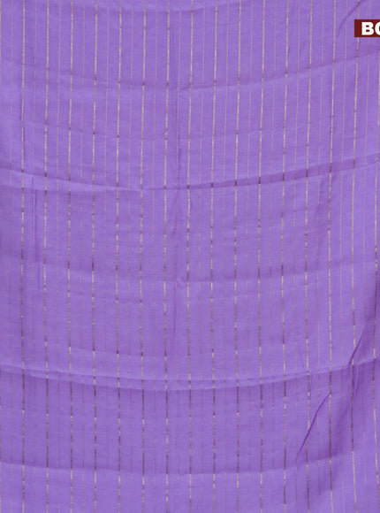 Semi chanderi saree lavender shade and peacock blue with allover zari woven stripes pattern and zari woven & gotapatti lace work border