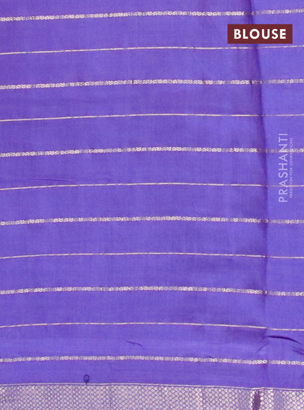 Semi chanderi saree blue with allover zari woven stripes pattern and zari woven & gotapatti lace work border