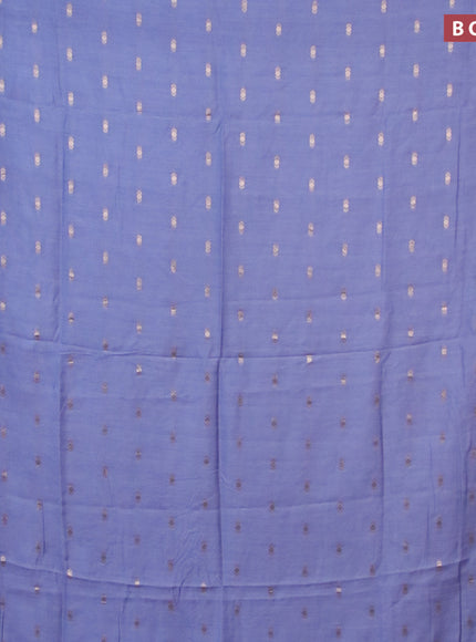 Semi chanderi saree blue shade and pink with zari woven buttas and zari woven & gotapatti lace work border