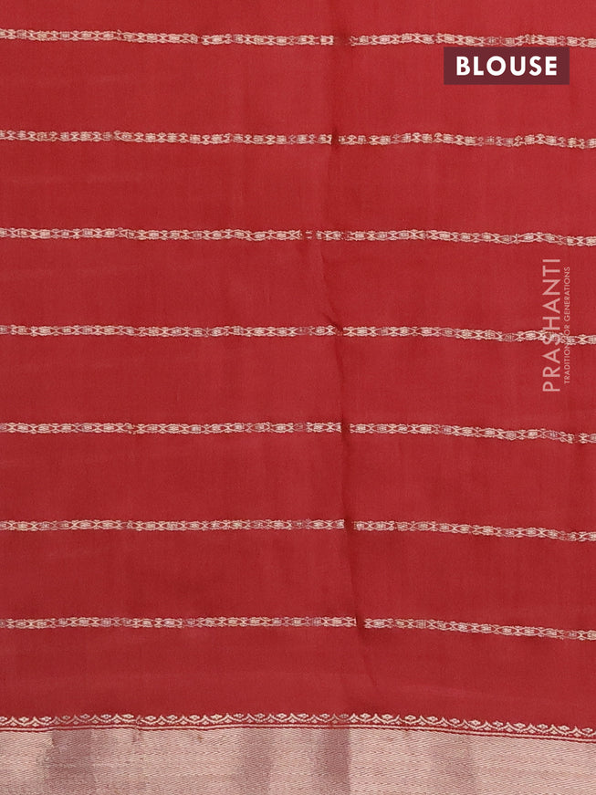 Semi chanderi saree maroon and black with allover stripes pattern and zari woven & gotapatti lace work border