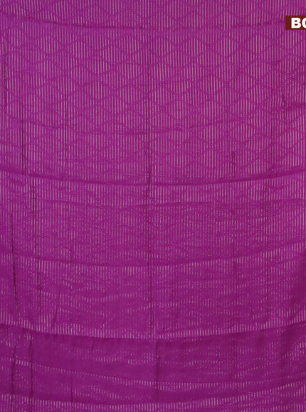 Semi chanderi saree purple and peacock blue with allover zari weaves and zari woven & gotapatti lace work border