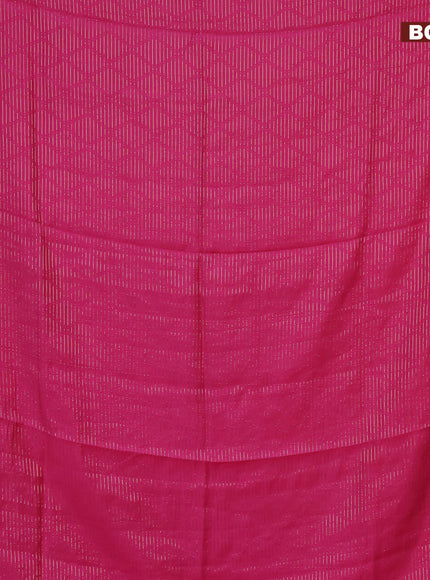 Semi chanderi saree pink and peacock blue with allover zari weaves and zari woven & gotapatti lace work border