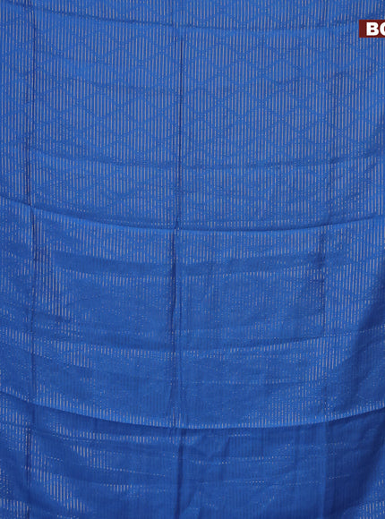 Semi chanderi saree cs blue and pink with allover zari weaves and zari woven & gotapatti lace work border