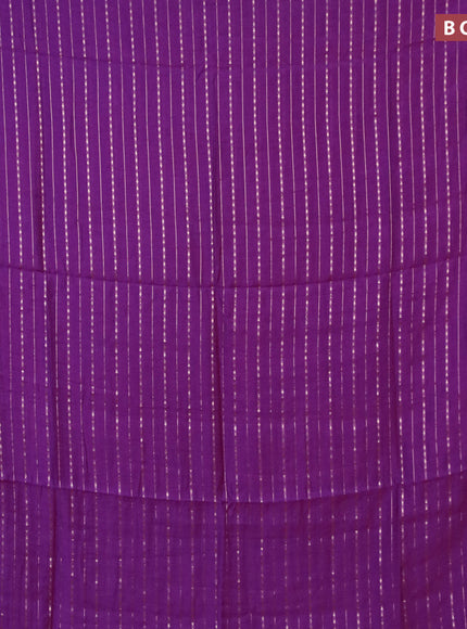 Semi chanderi saree purple and cs blue with allover zari weaves and zari woven & gotapatti lace work border