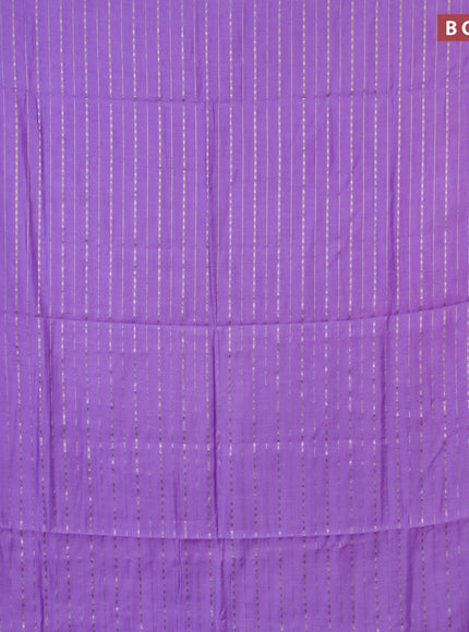 Semi chanderi saree lavender shade and green with allover zari weaves and zari woven & gotapatti lace work border