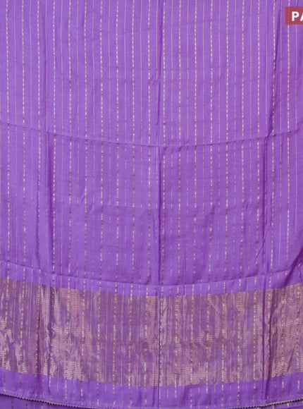 Semi chanderi saree lavender shade and green with allover zari weaves and zari woven & gotapatti lace work border