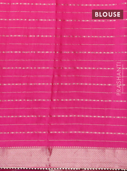 Semi chanderi saree pink and purple with allover zari weaves and zari woven & gotapatti lace work border