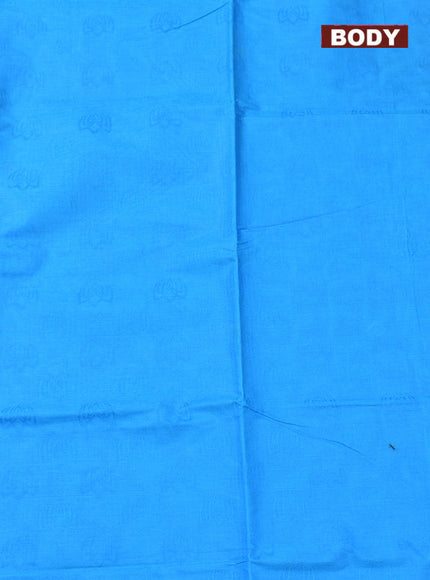 Coimbatore Cotton Blue Emboss Saree with Thread Woven Border