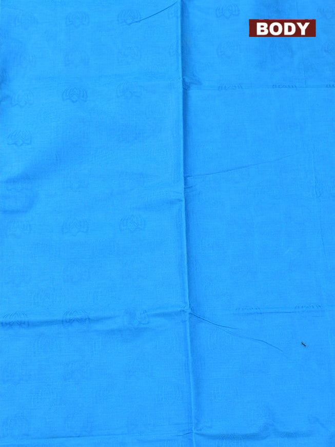 Coimbatore Cotton Blue Emboss Saree with Thread Woven Border