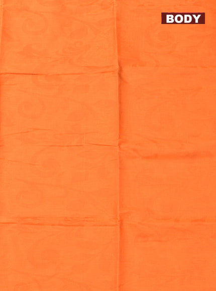 Coimbatore Cotton Orange Emboss Saree with Thread Woven Border