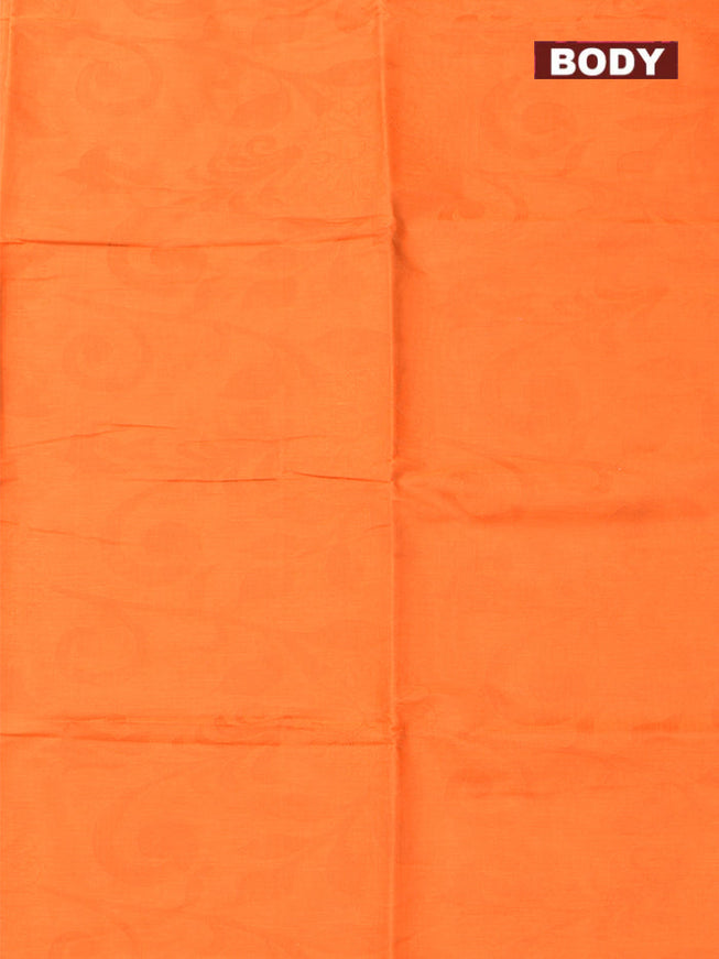 Coimbatore Cotton Orange Emboss Saree with Thread Woven Border