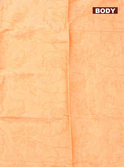 Coimbatore Cotton Light Orange Emboss Saree with Thread Woven Border