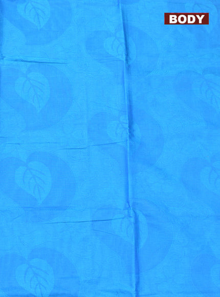 Coimbatore Cotton Blue Emboss Saree with Thread Woven Border