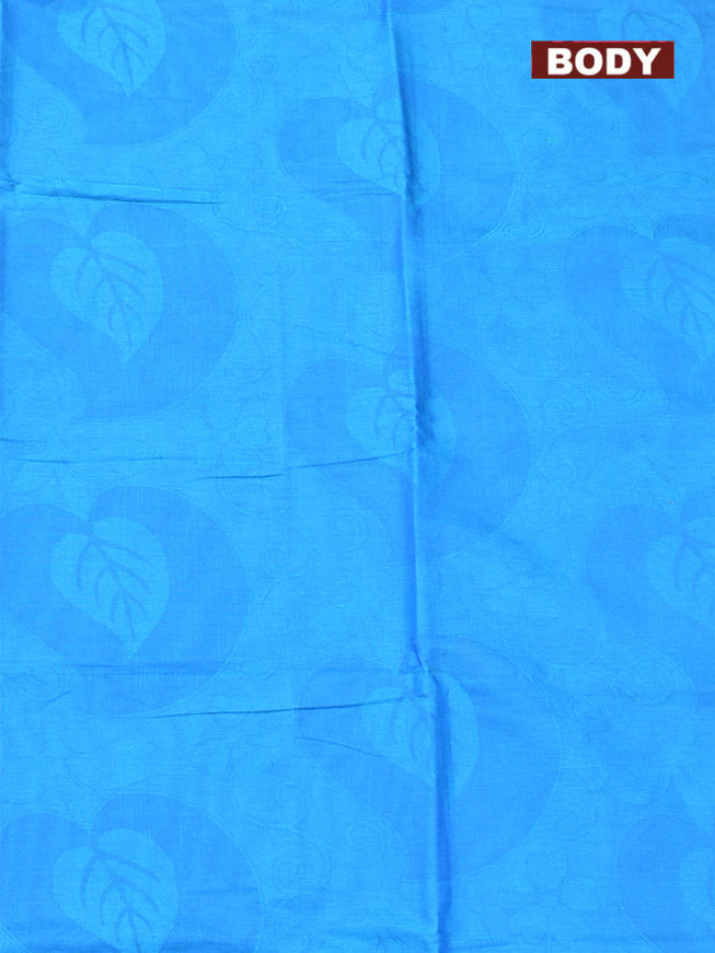 Coimbatore Cotton Blue Emboss Saree with Thread Woven Border