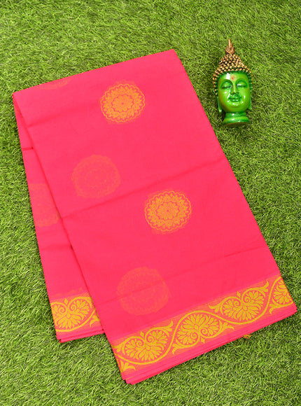 Coimbatore Cotton Red Butta Saree with Thread Woven Border