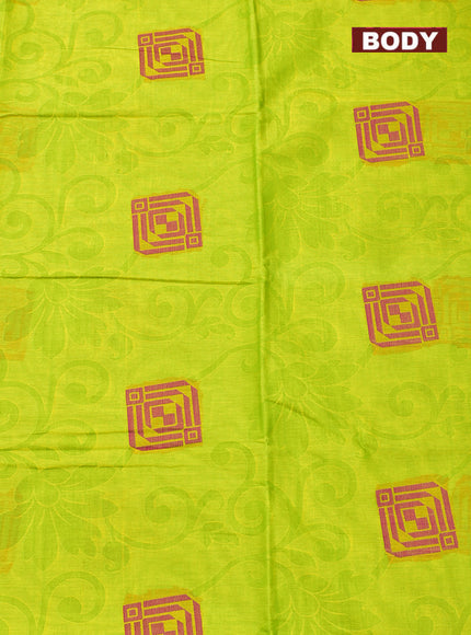 Coimbatore Cotton Light Green Butta Saree with Thread Woven Border