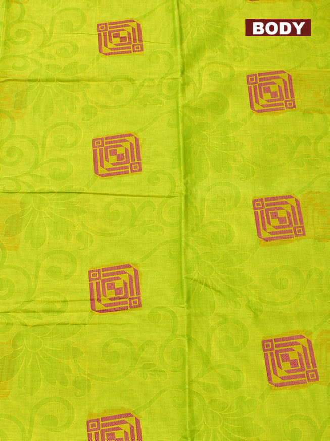 Coimbatore Cotton Light Green Butta Saree with Thread Woven Border