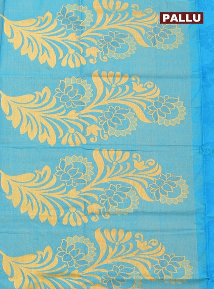 Coimbatore Cotton Blue Butta Saree with Thread Woven Border