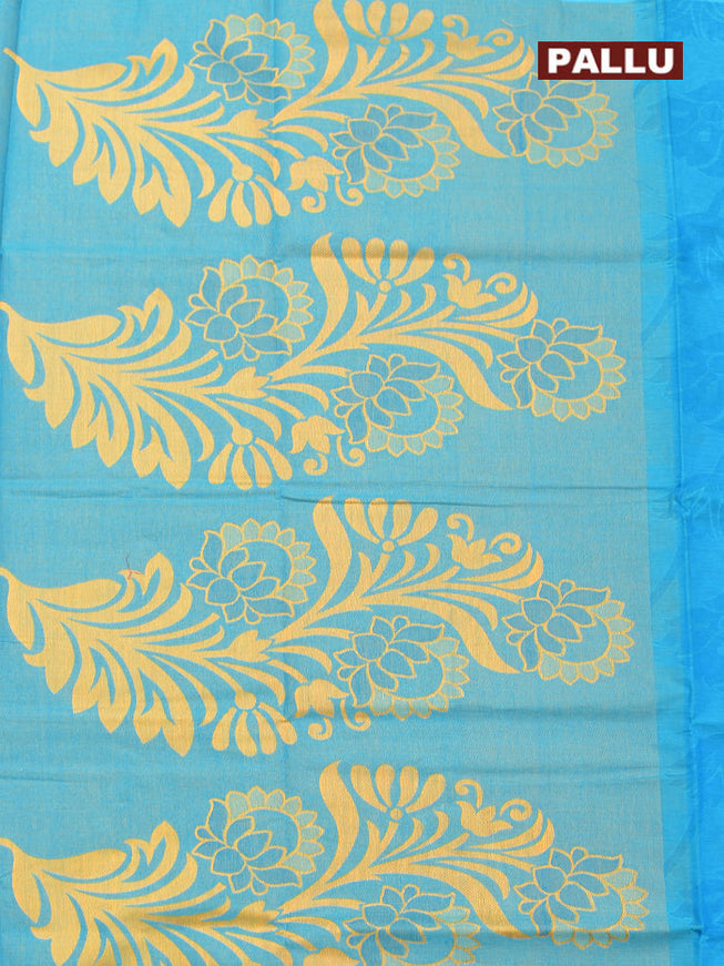 Coimbatore Cotton Blue Butta Saree with Thread Woven Border