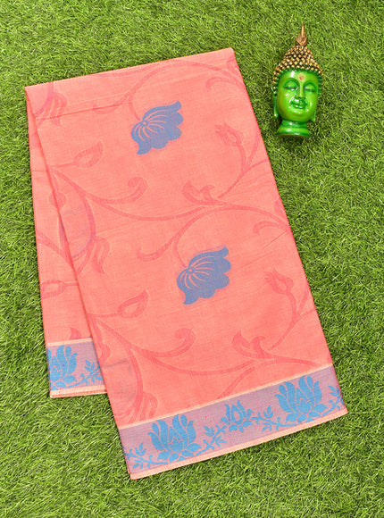 Coimbatore Cotton Pink Butta Saree with Thread Woven Border