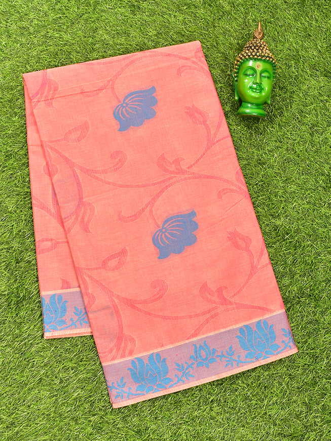 Coimbatore Cotton Pink Butta Saree with Thread Woven Border