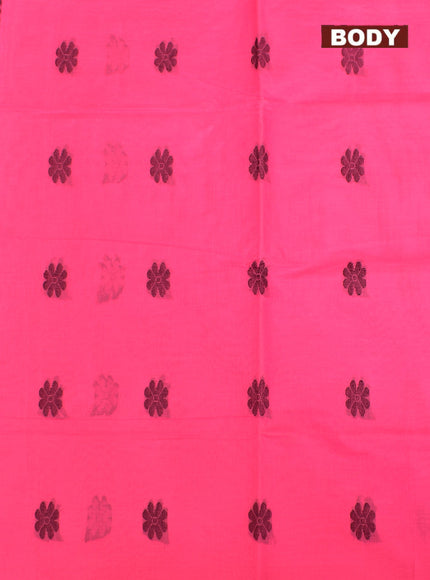 Coimbatore Cotton Dark Pink Butta Saree with Plain Border