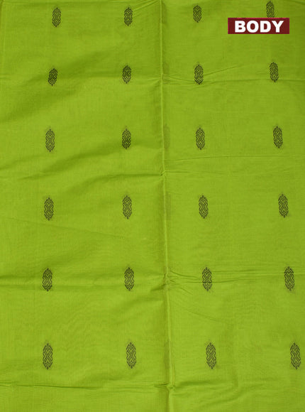 Coimbatore Cotton Green Butta Saree with Plain Border