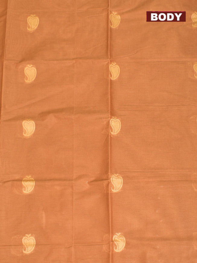 Coimbatore Cotton Brown Butta Saree with Plain Border