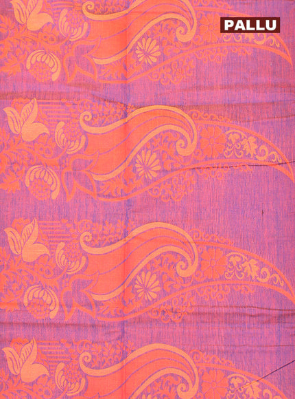 Coimbatore Cotton Orange Emboss Saree with Thread Woven Border