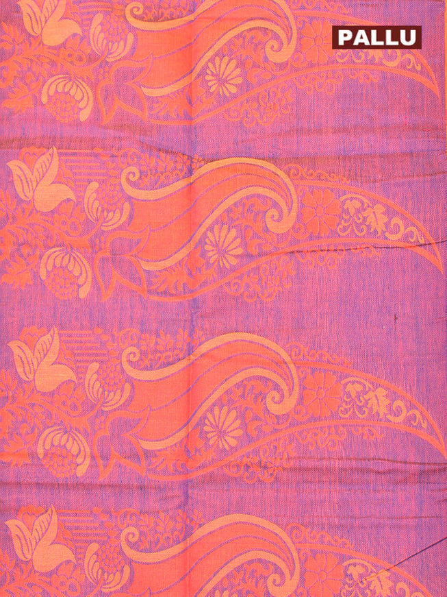 Coimbatore Cotton Orange Emboss Saree with Thread Woven Border