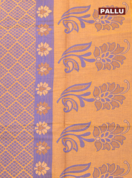 Coimbatore Cotton Mustard Emboss Saree with Thread Woven Border