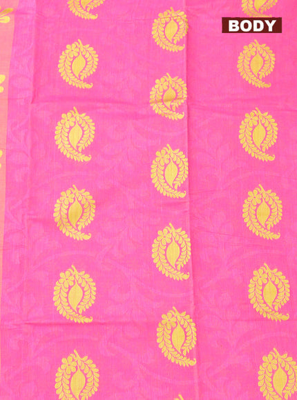 Coimbatore Cotton Pink Butta Saree with Thread Woven Border