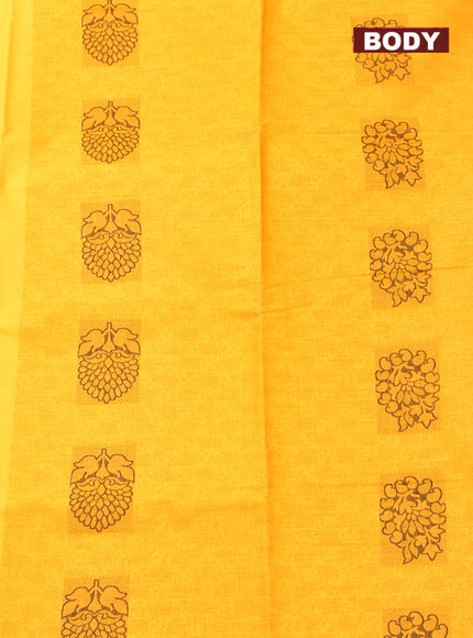 Coimbatore Cotton Yellow Butta Saree with Thread Woven Border